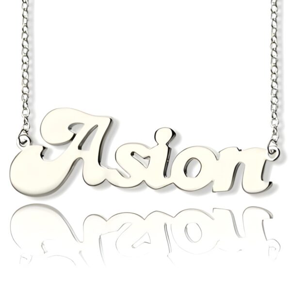 Personalized sterling silver name necklace shining gracefully
