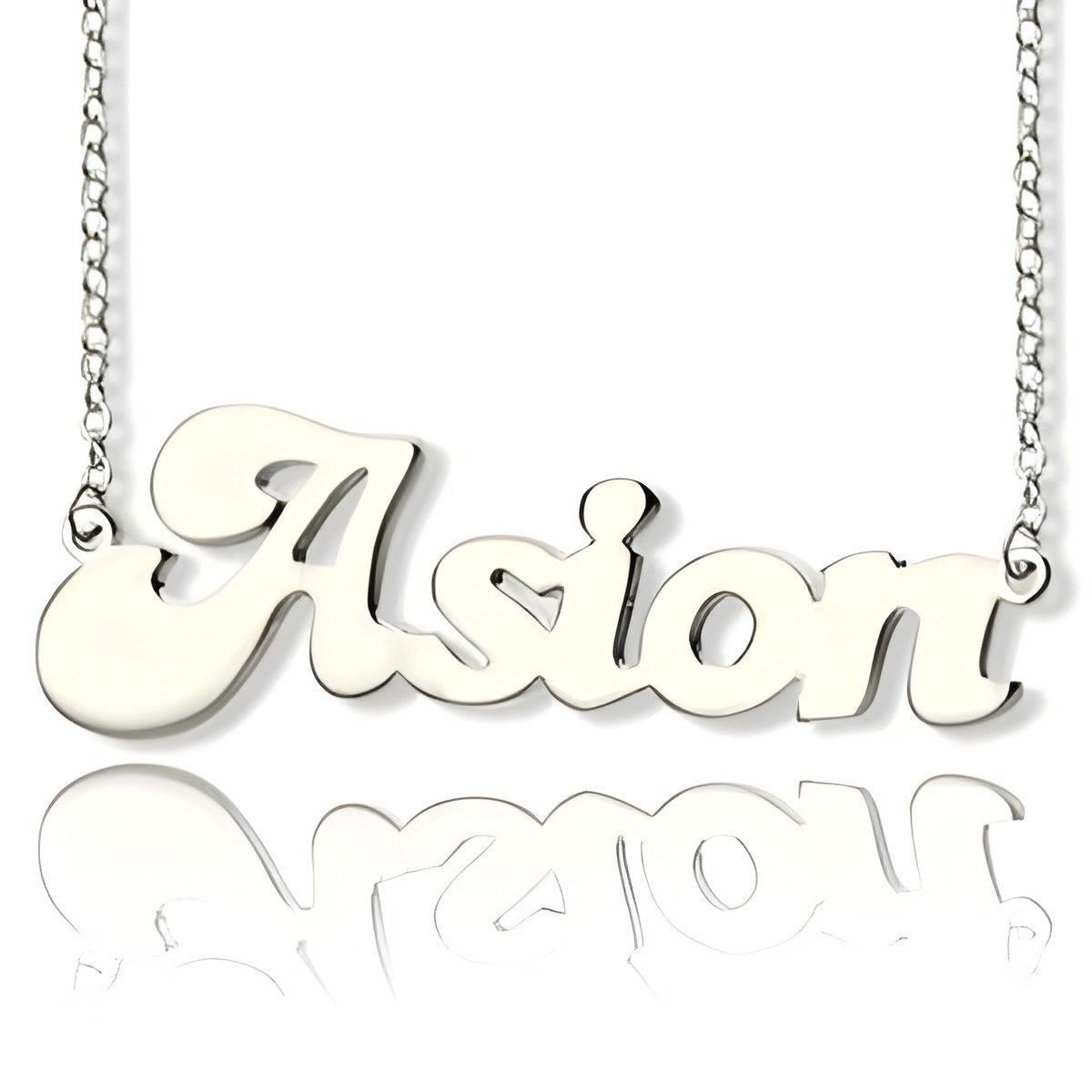 Personalized sterling silver name necklace shining gracefully
