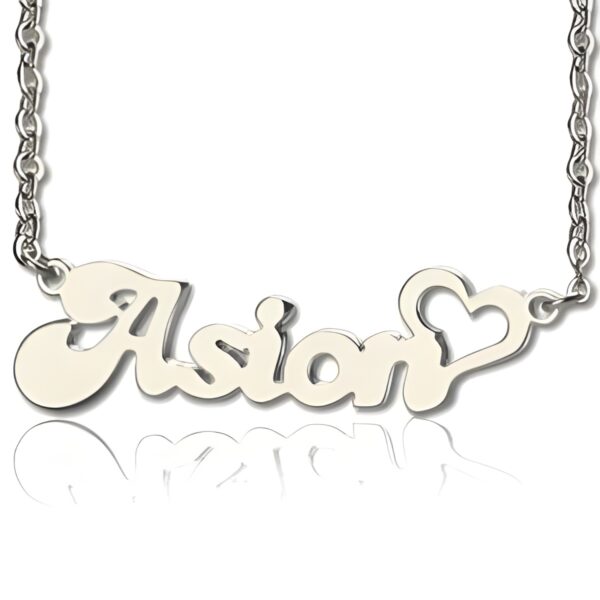 heart name necklace sterling silver – Heart name necklace in sterling silver