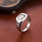 Carry Your Story – Custom Square Sterling Silver Initial Signet Ring – For Him & Her - Image 3