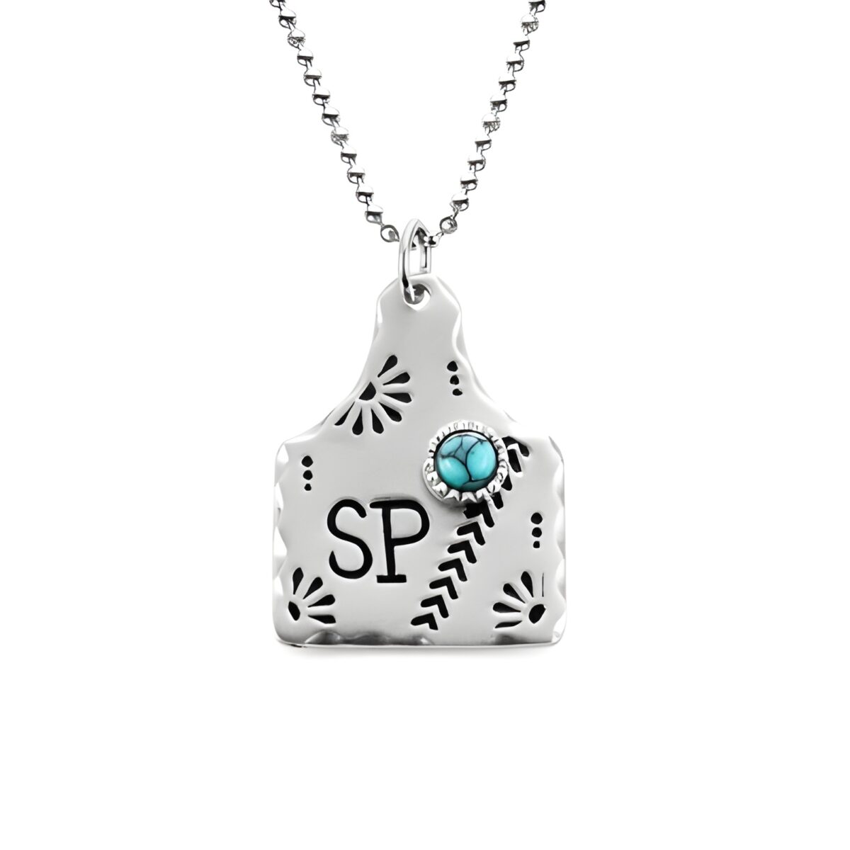 NA162-NA162-1_featured Custom cow tag turquoise necklace for meaningful gifts