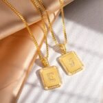 Embrace Your Story – Golden Octagon Initial Necklace – A Timeless Treasure for Her - Image 2