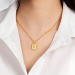 Embrace Your Story – Golden Octagon Initial Necklace – A Timeless Treasure for Her - Image 4