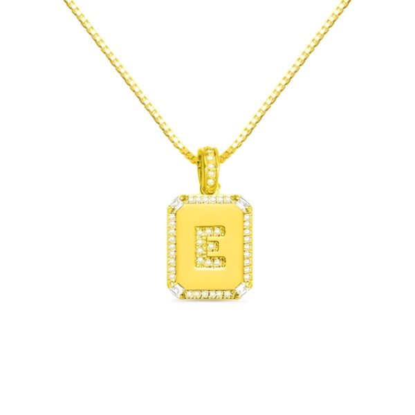 Golden octagon initial necklace celebrating your story