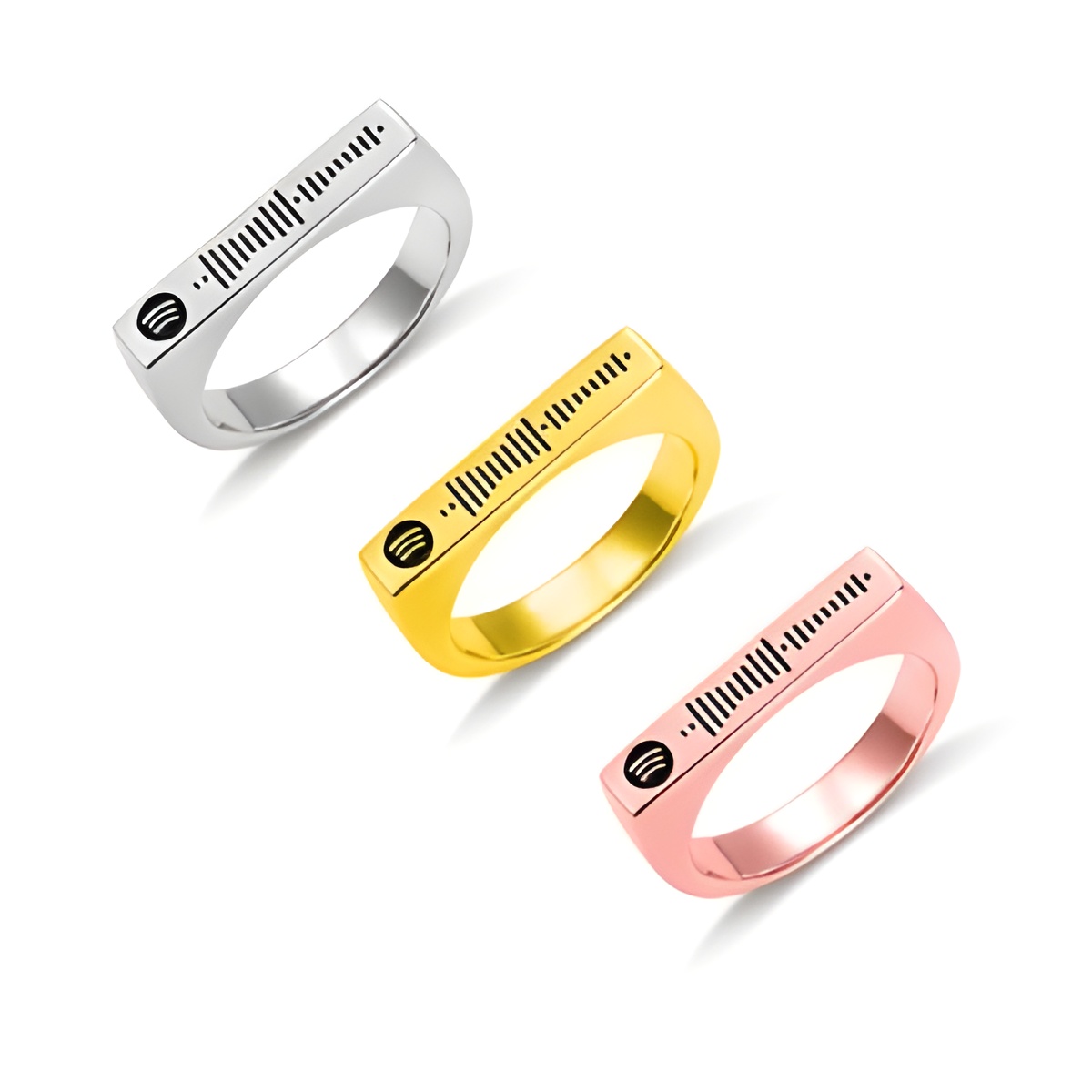 Scannable Spotify code stacking ring for music lovers