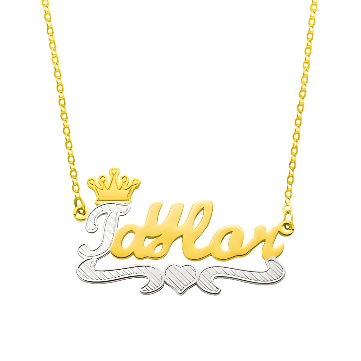 Lace-detail name necklace, a cherished keepsake