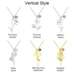 Embrace Your Story – Birth Flower & Stone Necklace – A Timeless Treasure for Loved Ones - Image 2