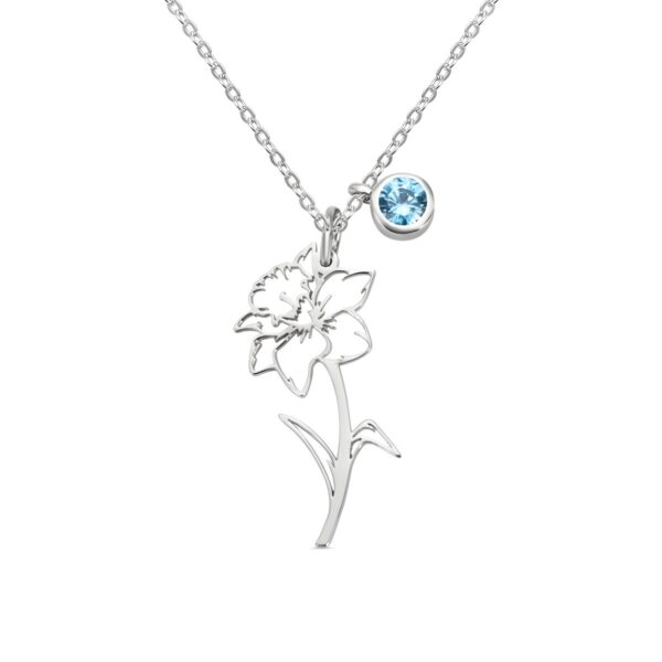 Birth flower and stone necklace embracing your story