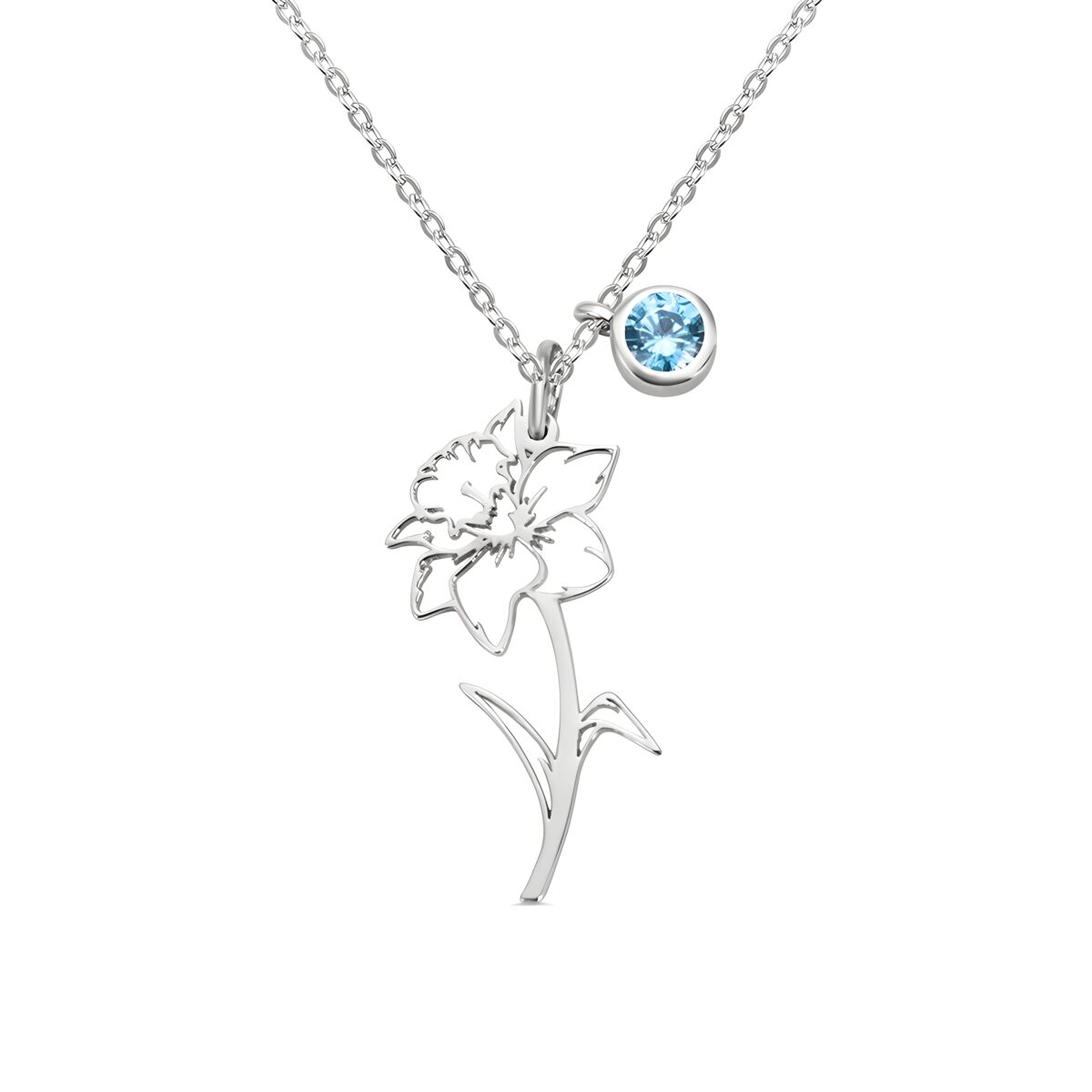 Birth flower and stone necklace embracing your story