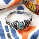 Embrace Fortune and Wisdom – Custom Turquoise Horseshoe Ring – A Cherished Token for Her Special Day - Image 3