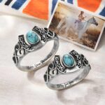 Embrace Fortune and Wisdom – Custom Turquoise Horseshoe Ring – A Cherished Token for Her Special Day - Image 4