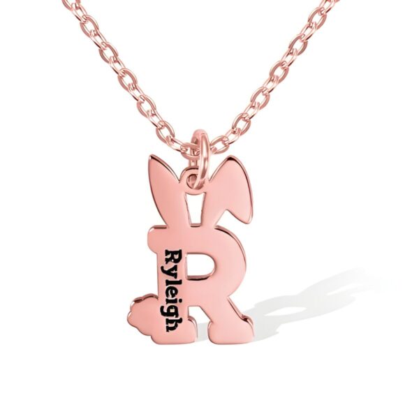 Custom bunny letter necklace for Easter celebrations