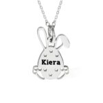 Personalized Bunny Egg Name Necklace for Easter
