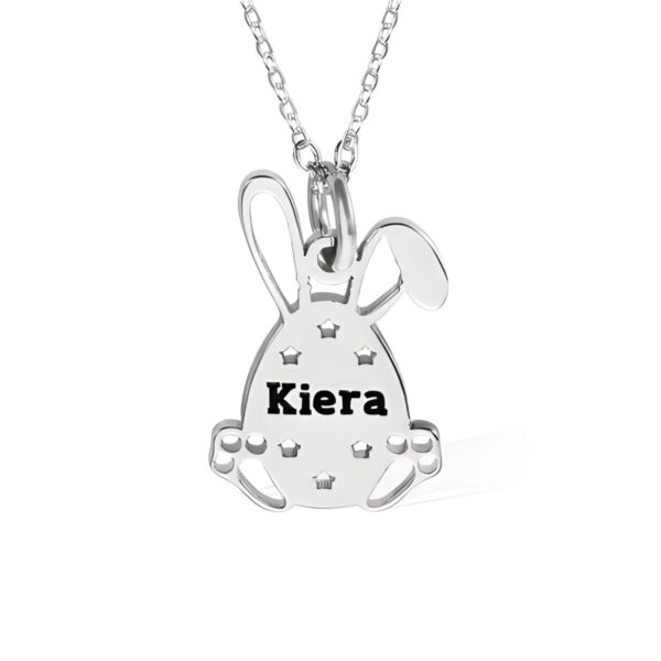 Personalized Bunny Egg Name Necklace for Easter