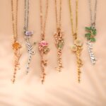 Embrace Your Story – Birth Flower Name Necklace – A Cherished Keepsake for Her Special Day - Image 3