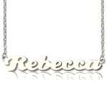 Personalized nameplate necklace in sterling silver