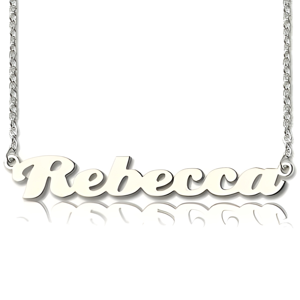 Personalized nameplate necklace in sterling silver
