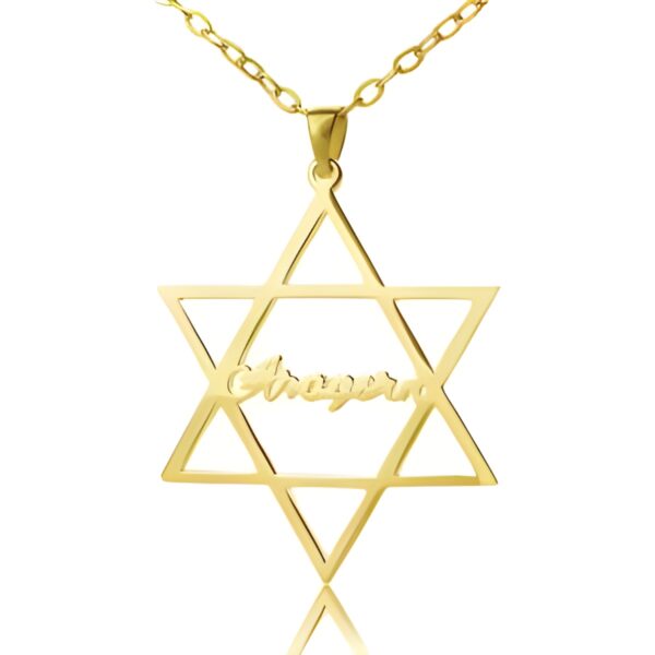 Personalized hexagram name necklace shining with love