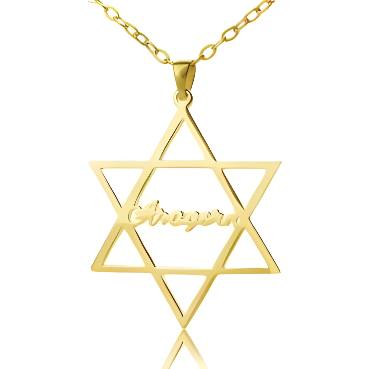 Personalized hexagram name necklace shining with love