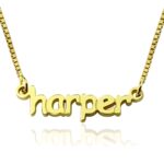 Mini name necklace in gold plating, a heartfelt keepsake