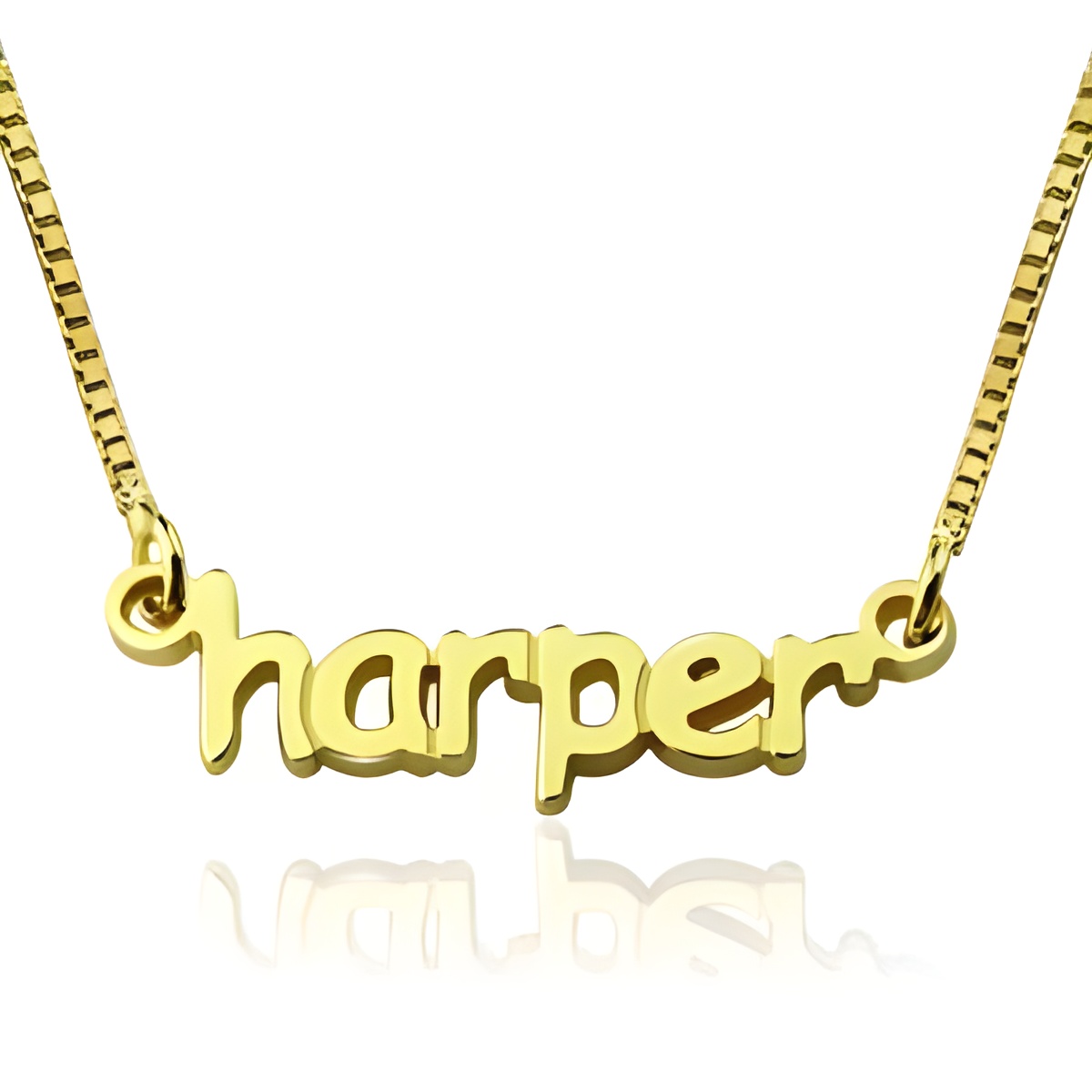 Mini name necklace in gold plating, a heartfelt keepsake