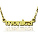 Delicate lowercase name necklace in gold