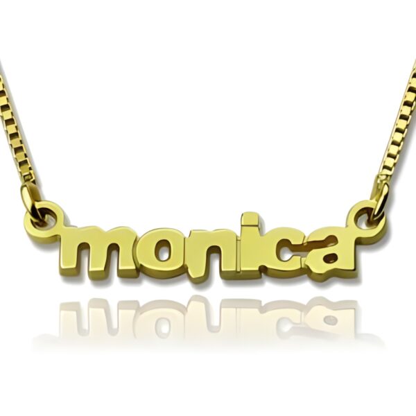 Delicate lowercase name necklace in gold