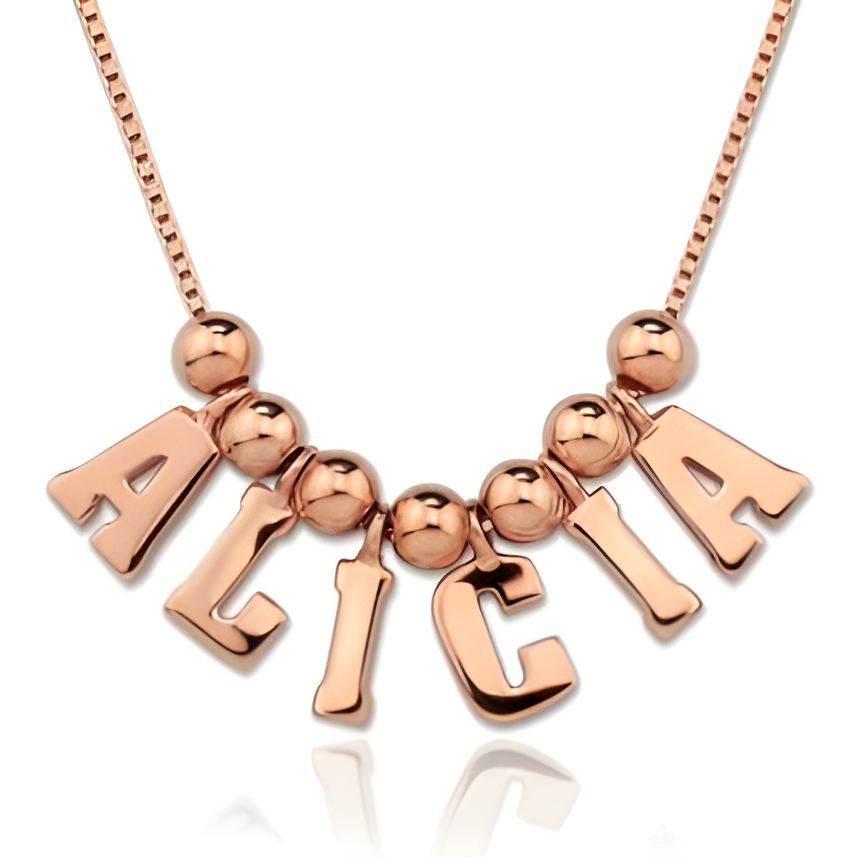 rose gold name necklace celebrating your unique story