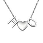 Two initial heart necklace for carrying love close