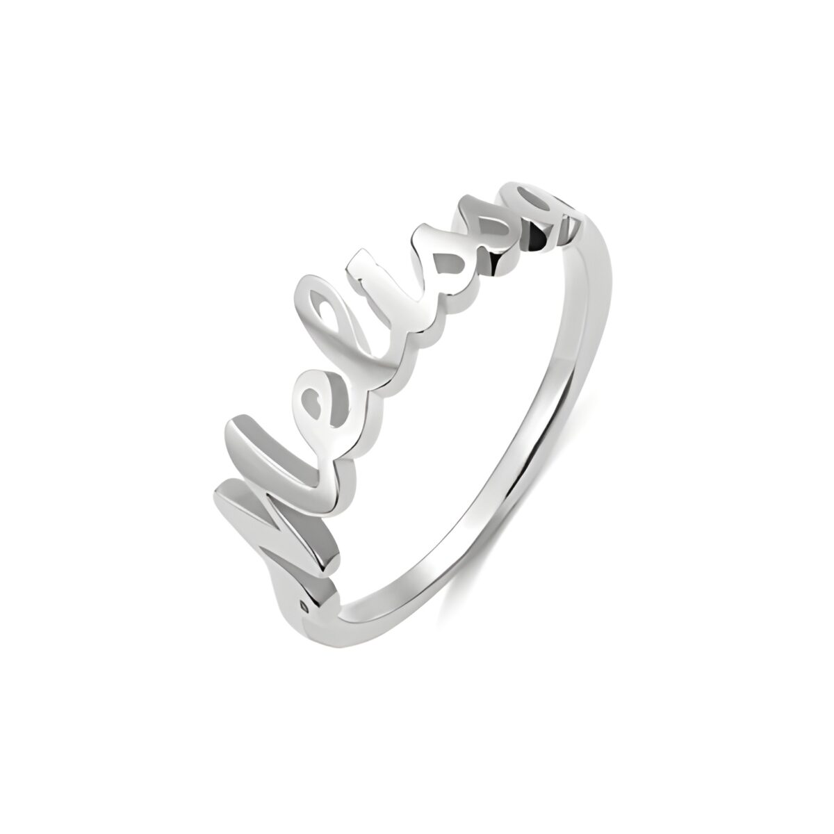 Sterling silver name ring carrying your story close