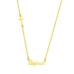 Personalized sideways cross name necklace for cherished moments
