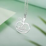 Celebrate Wisdom and Gratitude – Apple-Shaped Name Necklace – A Heartfelt Tribute for Teachers and Mentors - Image 2