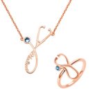 Honor Their Healing Touch – Birthstone Stethoscope Necklace & Ring Set – For Medical Graduates and Caregivers - Image 3