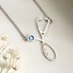 Honor Their Healing Touch – Birthstone Stethoscope Necklace & Ring Set – For Medical Graduates and Caregivers - Image 4