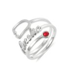 Sterling Silver Stethoscope Ring with Birthstone