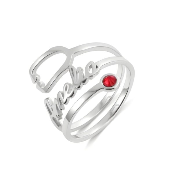 Sterling Silver Stethoscope Ring with Birthstone