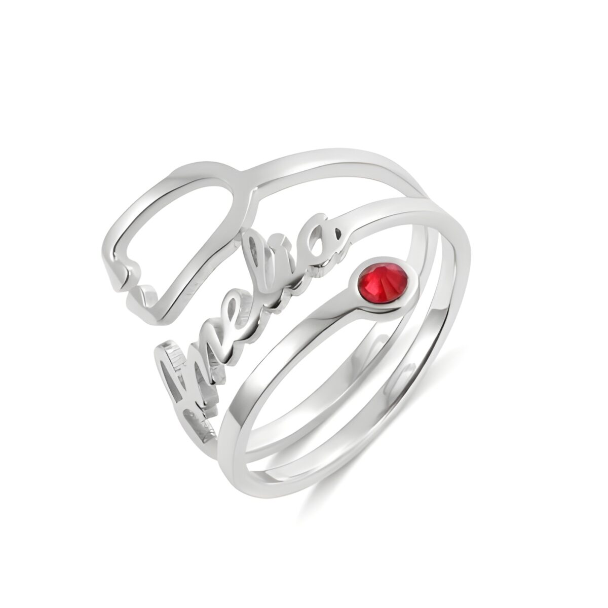 Sterling Silver Stethoscope Ring with Birthstone