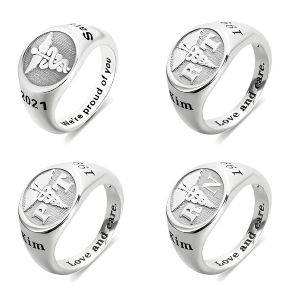 Caduceus signet ring for medical heroes