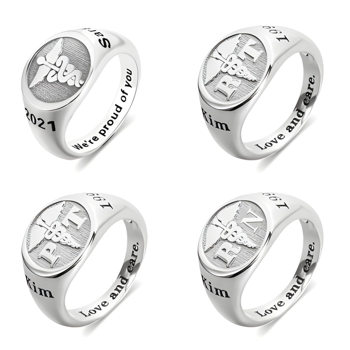 Caduceus signet ring for medical heroes