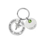 Personalized Nurse Keychain – Custom Stainless Steel Graduation Gift with Birthstone Charm - Image 2