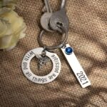 Personalized Nurse Keychain – Custom Stainless Steel Graduation Gift with Birthstone Charm - Image 4