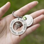 Personalized Nurse Keychain – Custom Stainless Steel Graduation Gift with Birthstone Charm - Image 6