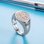 Honor the Healing Journey – Sterling Silver Medical Symbol Signet Ring – For Caregivers and Graduates - Image 6