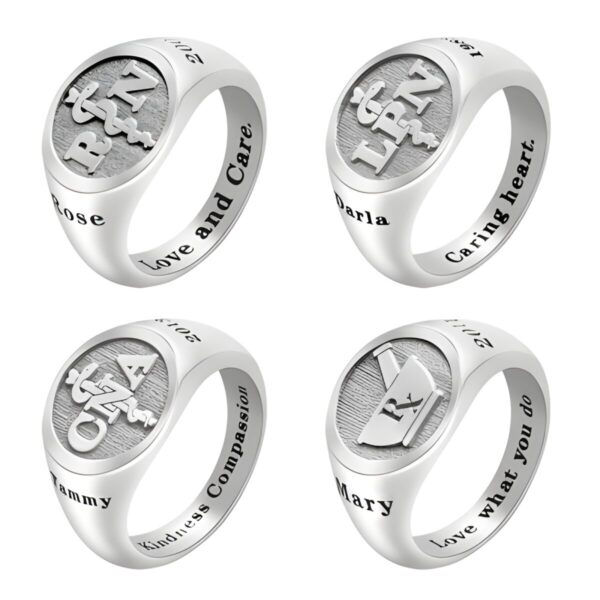Sterling Silver Medical Symbol Signet Ring for caregivers