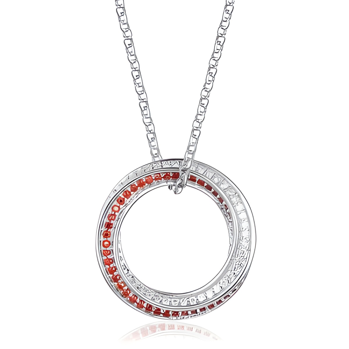 OG03_featured Two-tone birthstone Mobius necklace symbolizing eternal love