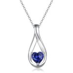 Embrace Endless Love – Sterling Silver Mobius Heart Necklace with Birthstone – A Tender Gift for Her Heart - Image 2
