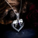 Embrace Eternal Connection – Birthstone Skull Heart Necklace – For Cherished Souls United - Image 3