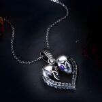 Embrace Eternal Connection – Birthstone Skull Heart Necklace – For Cherished Souls United - Image 4