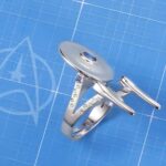 Embrace the Cosmos – Birthstone Starship Ring – For Star Trek Admirers and Dreamers - Image 4