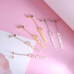 Embrace Your Story – Elegant Name Chain Drop Earrings – A Cherished Keepsake for Loved Ones - Image 2